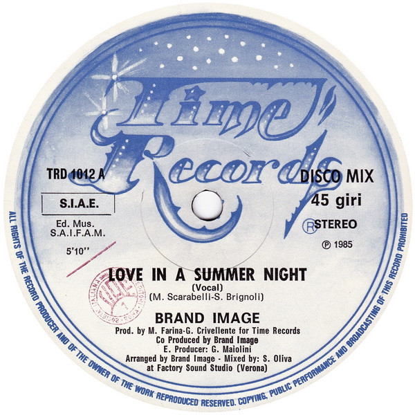 Brand Image - Love In A Summer Night (Label A)