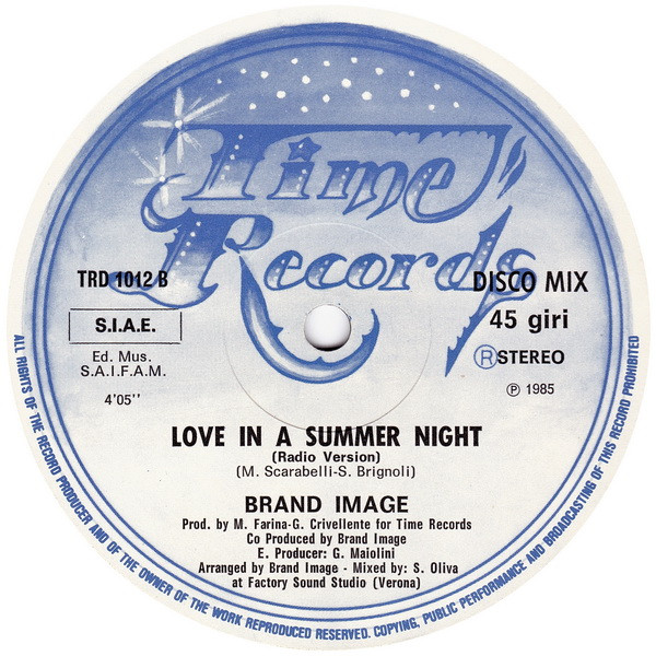 Brand Image - Love In A Summer Night (Label B)