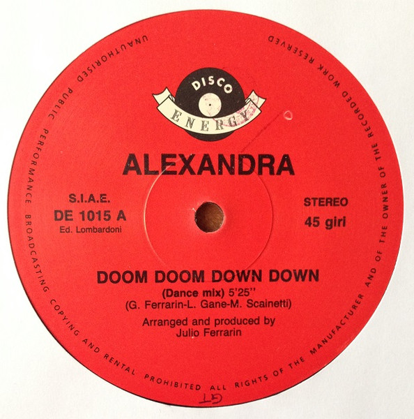 Alexandra - Doom Doom Down Down (Label A)