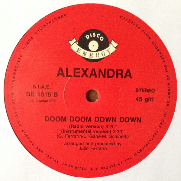 Alexandra - Doom Doom Down Down (Label B)