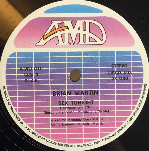 Brian Martin Sex Tonight (Label B)