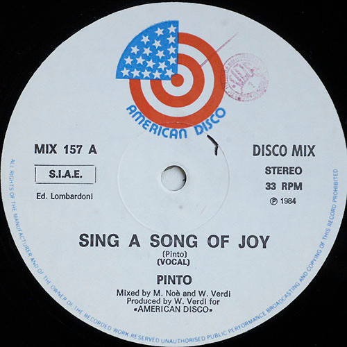 Pinto Sing A Song Of Joy (Label A)