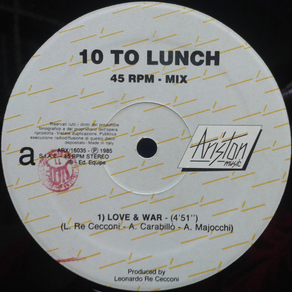 10 To Lunch Love And War (Label A)